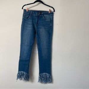 Forever 21 raw hem skinny jeans